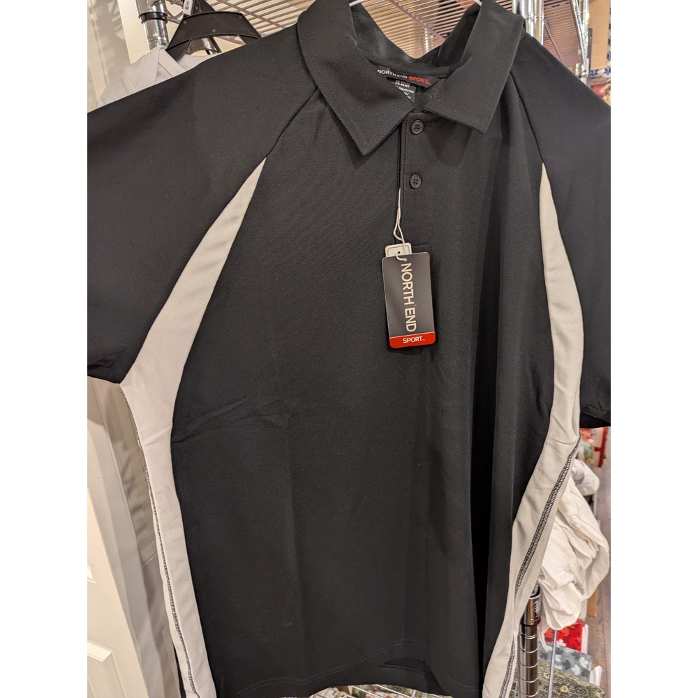 Extreme Mens Polo Shirt Golf Collared NWT Blsck And White Size M